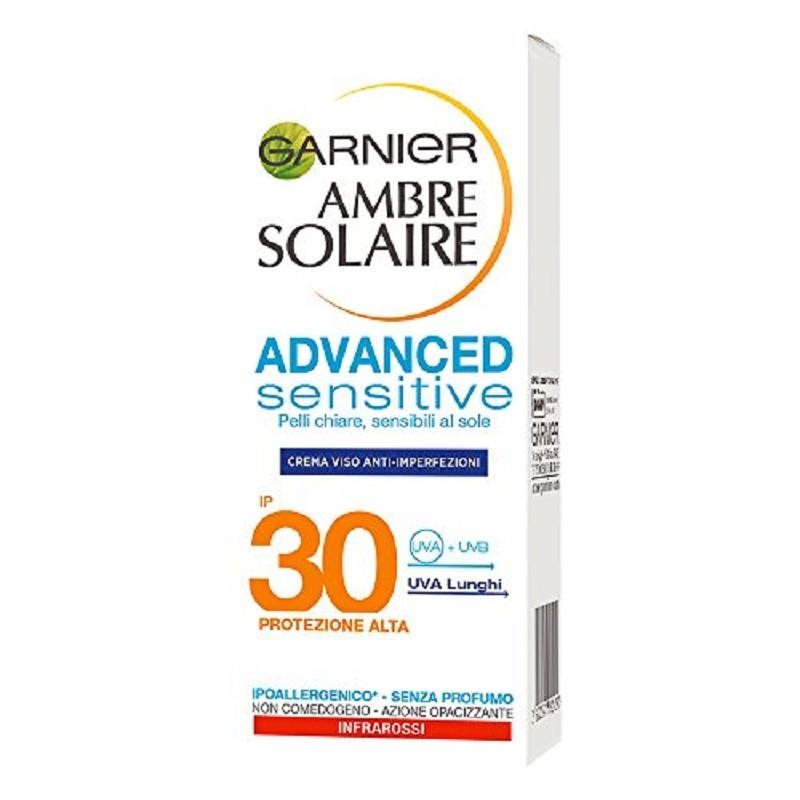 GARNIER AMBRE SOLAIRE ADVANCED SENSITIVE VISO IP.30 50.ML.