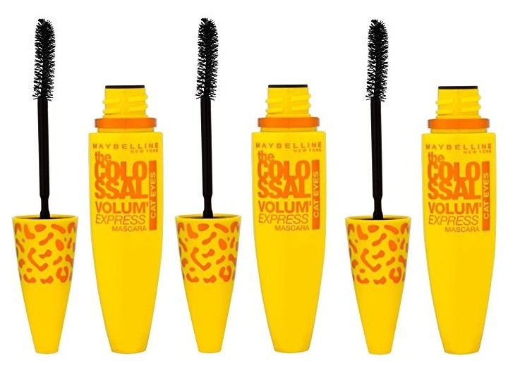 Set Da 3 pz Maybelline Mascara the Colossal Volum Express Nero Look Felino 9,5 ml