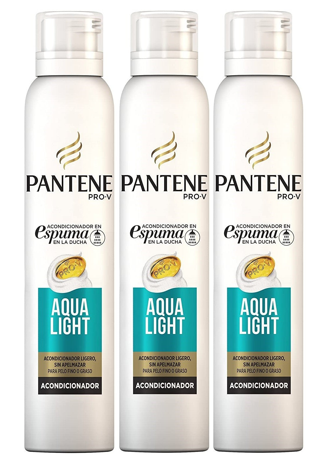 Set Da 3pz. Pantene Pro V Balsamo In Mousse Aqua Light 180 ml