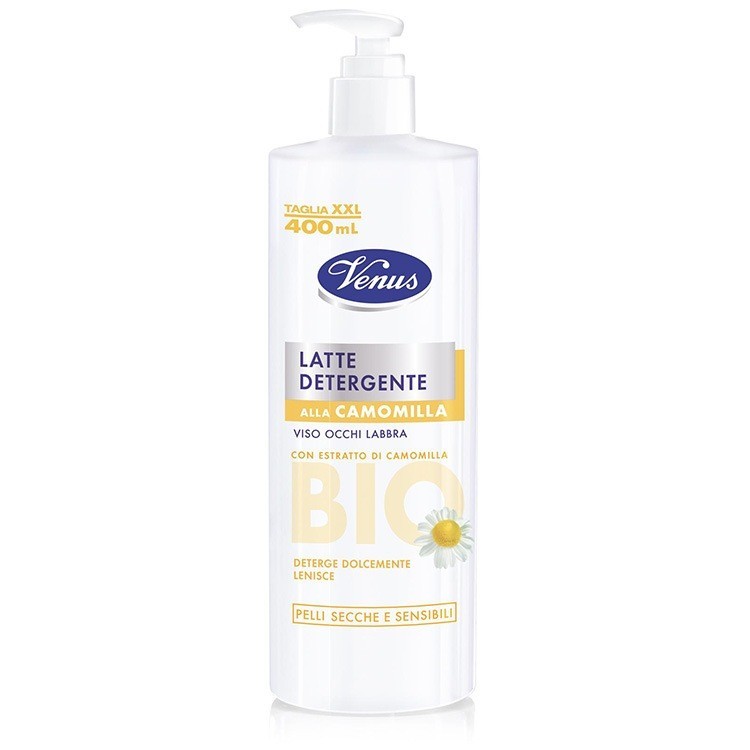 Venus Latte Detergente viso occhi Labbra Camomilla 400 ml