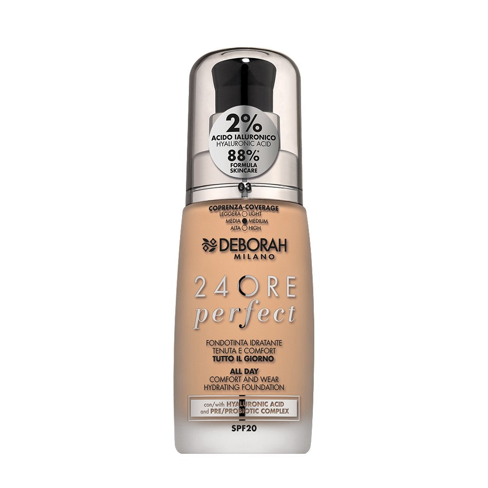 Deborah Fondotinta 24 Ore Perfect Con Acido Ialuronico N° 03 Caramel Beige