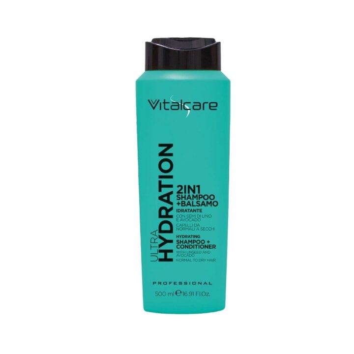 Vitalcare Shampoo Professionale Ultra hydratation 2in1 500 ml. Idratante