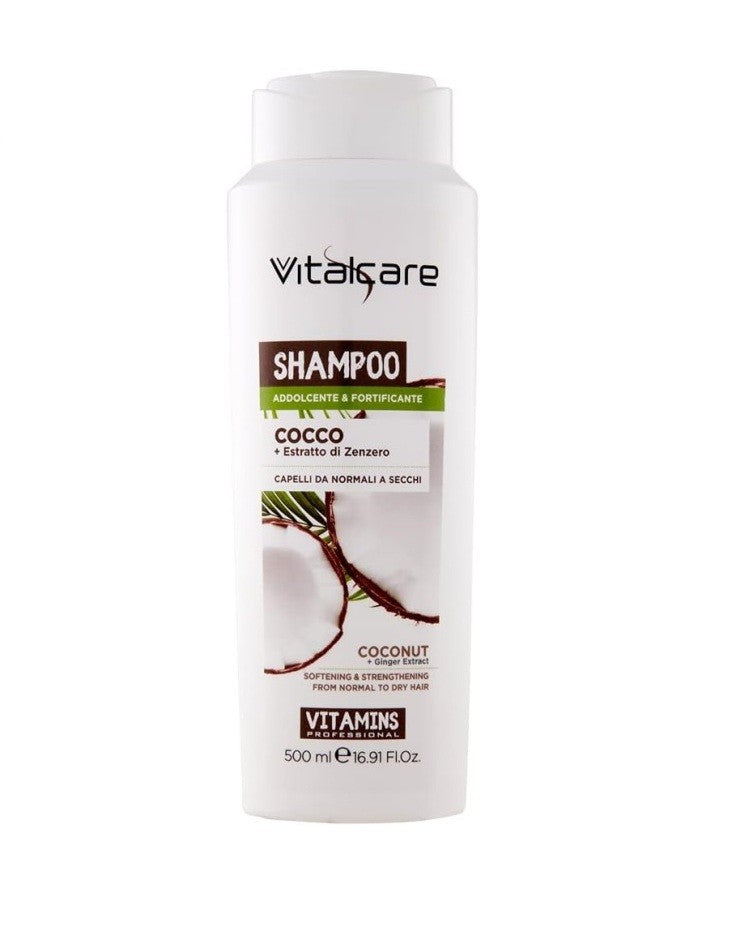 Vitalcare Shampoo Professionale Cocco 500 ml. Addolcente e Fortificante