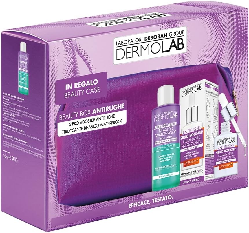 DermoLab Conf. Donna Struccante Bifasico + Siero Booster Antirughe + Beauty Case