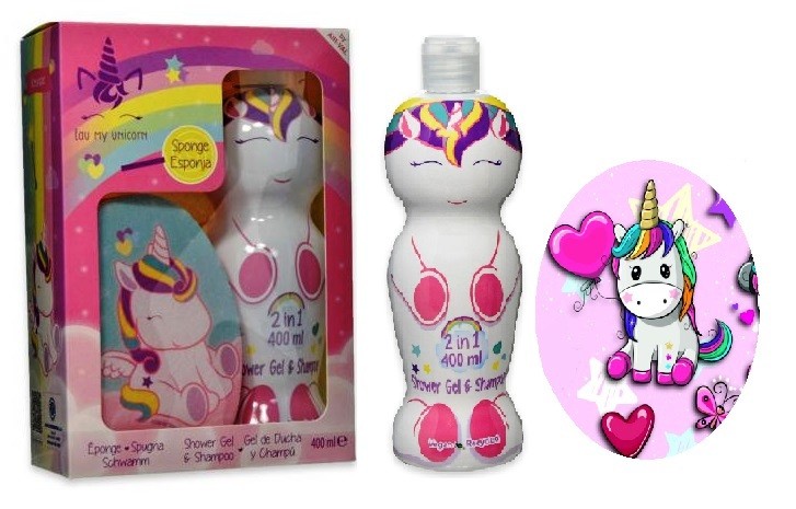 Be A Unicorn Conf. Shower Gel & Shampoo 1D + Spugna Da Bagno