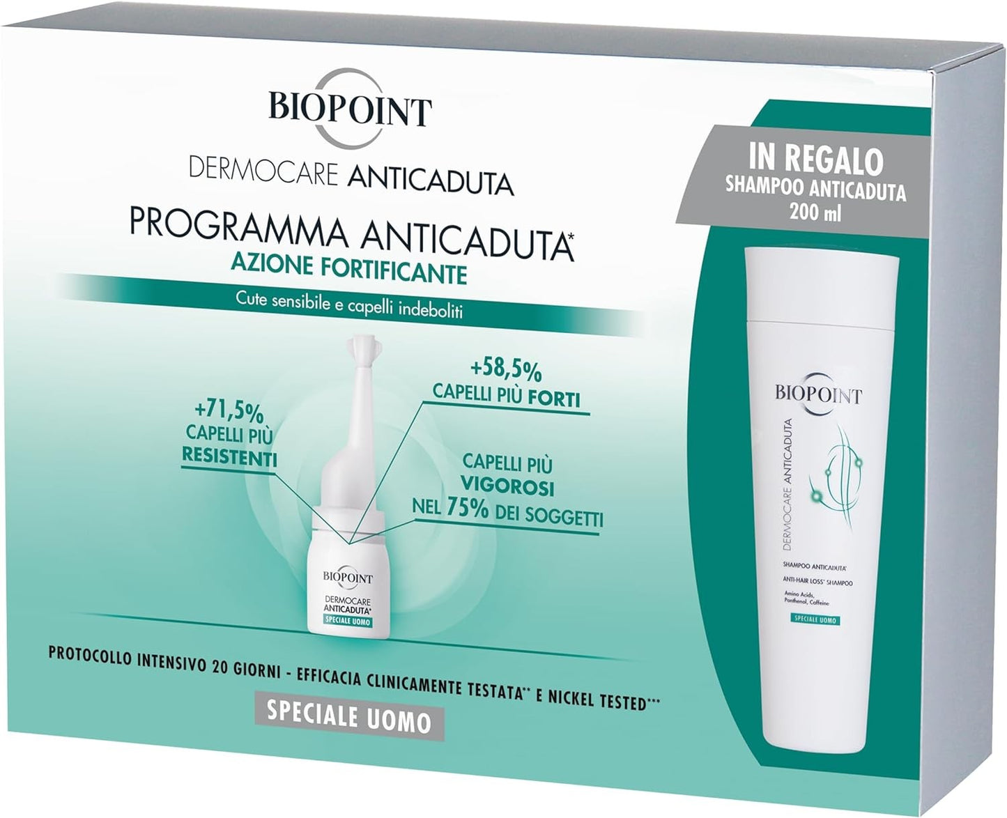 Biopoint Conf. Programma Anticaduta Uomo Fiale + Shampoo