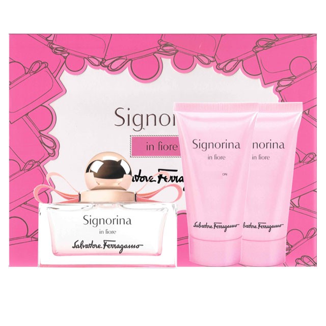 Salvatore Ferragamo Signorina In fiore edt. 50 ml. & l.corpo & Bsh.Cofanetto