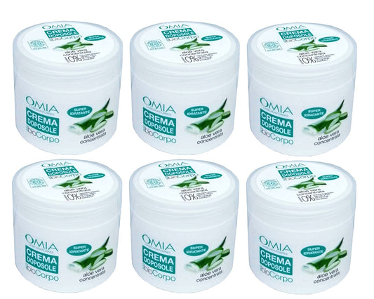 Set Da 6 pz. Omia Crema Corpo Doposole Eco Bio Aloe Vera 250 ml. Super Idratante