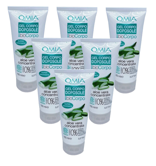 Set Da 6 pz. Omia Crema Corpo Doposole Eco Bio Aloe Vera 150 ml. Super Idratante