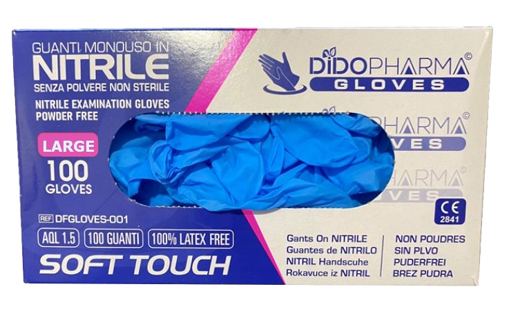 DidoPharma Guanti Nitrile Blu L. Large 100 pz