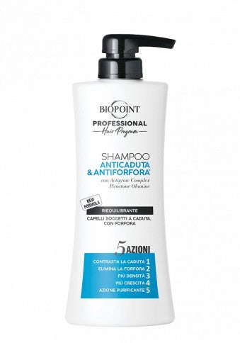 Biopoint Professional Shampoo Anticaduta* & Antiforfora 400 ml. C-pompetta