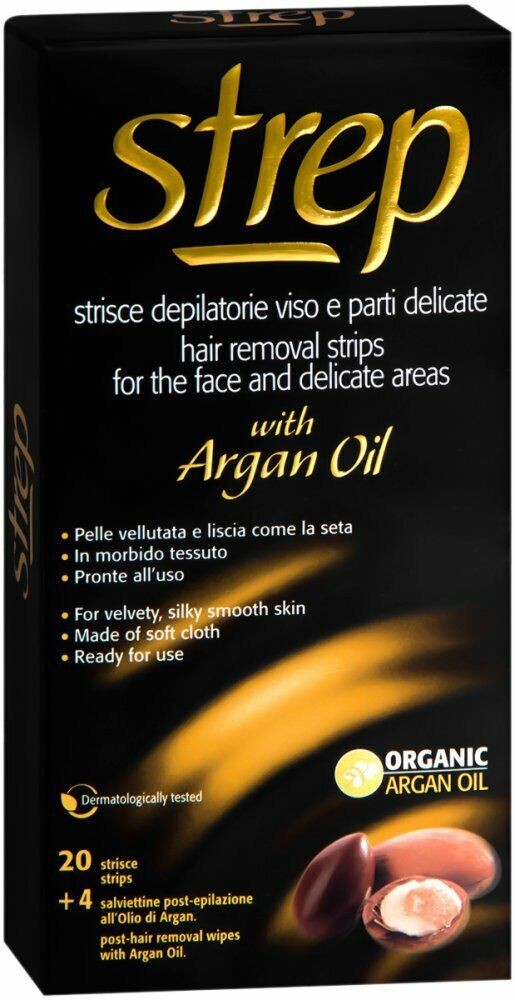 Strep 20 Strisce + 4 Salviettine Viso  Argan