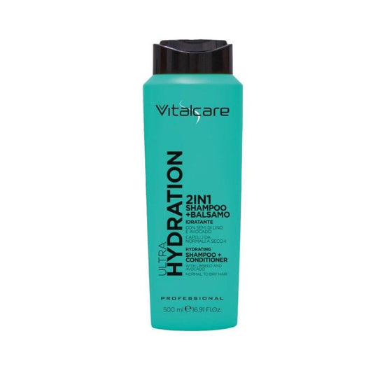 Vitalcare Shampoo Professionale Ultra hydratation 2in1 500 ml. Idratante