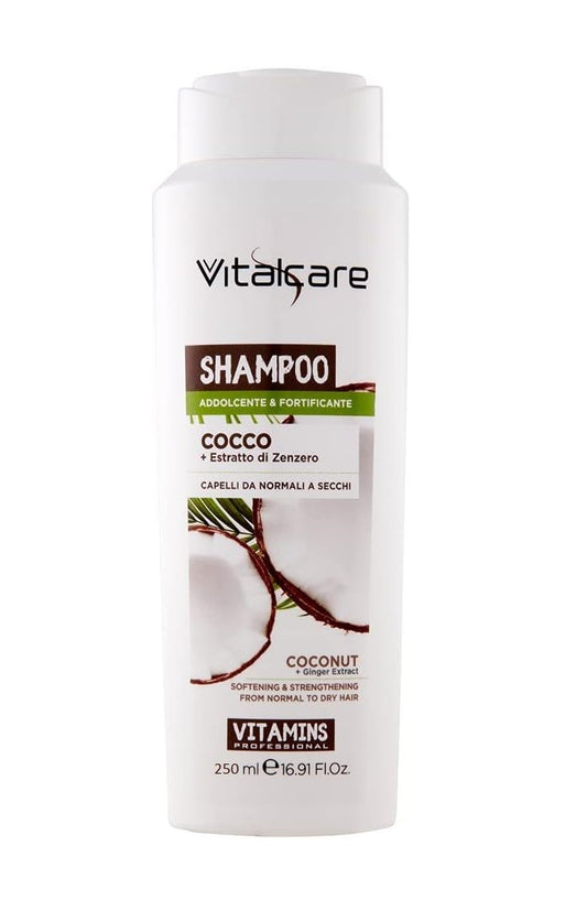 Vitalcare Shampoo Professionale Cocco 250 ml. Addolcente e Fortificante