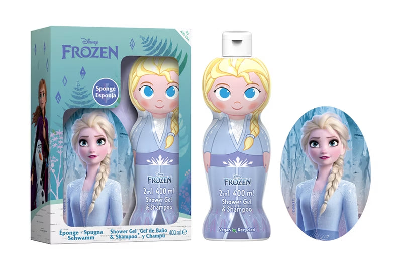 Frozen Elsa Conf. Shower Gel & Shampoo 1D + Spugna Da Bagno
