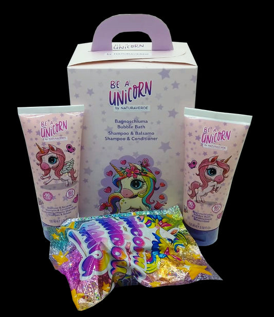 Be A Unicorn Conf. Bagnoschiuma 100 ml & Shampoo e Balsamo 100 ml + Sorpresa