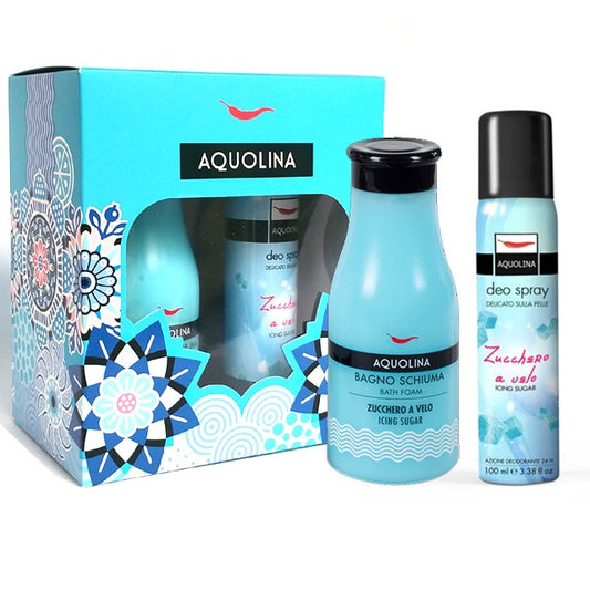 Aquolina Conf. Bagno Schiuma 250ml + Deo. Spray 100 ml Zucchero a Velo