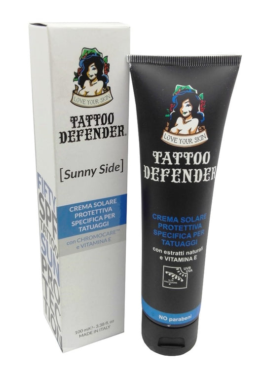 Tattoo Defender Sunny Side 100 ml Crema Solare Protettiva Specifica Per Tatuaggi