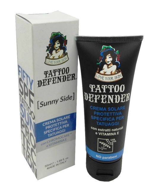 Tattoo Defender Sunny Side 50 ml Crema Solare Protettiva Specifica Per Tatuaggi